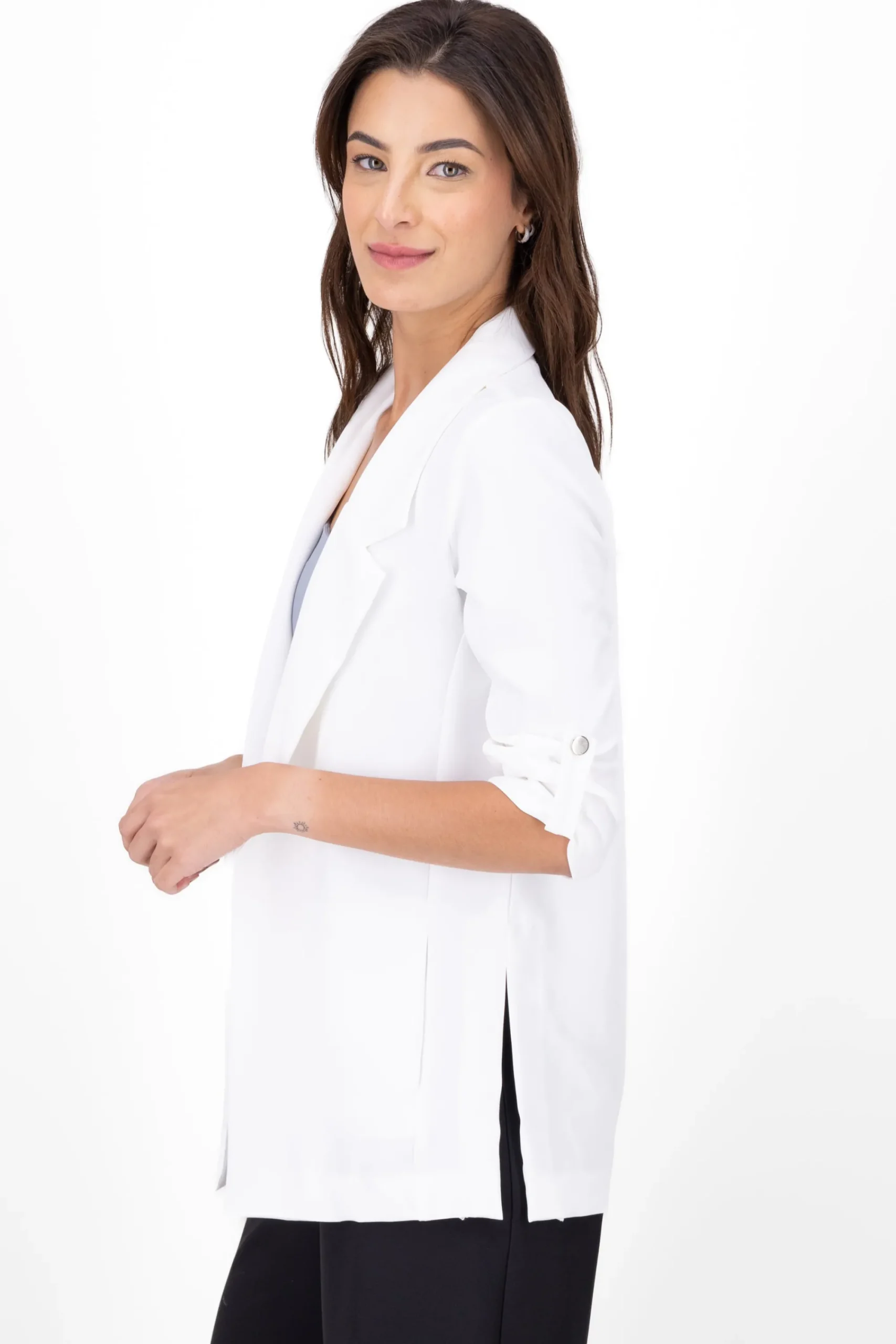 Shasa 3/4 Sleeve Plain Blazer