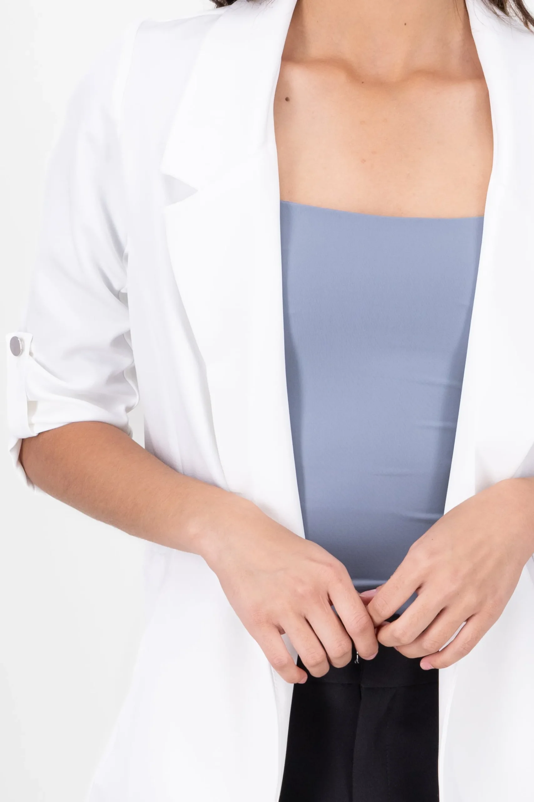 Shasa 3/4 Sleeve Plain Blazer