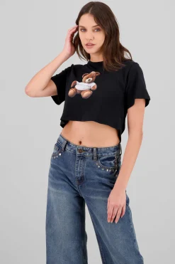 Shasa Always Lazy Bear Print T Shirt