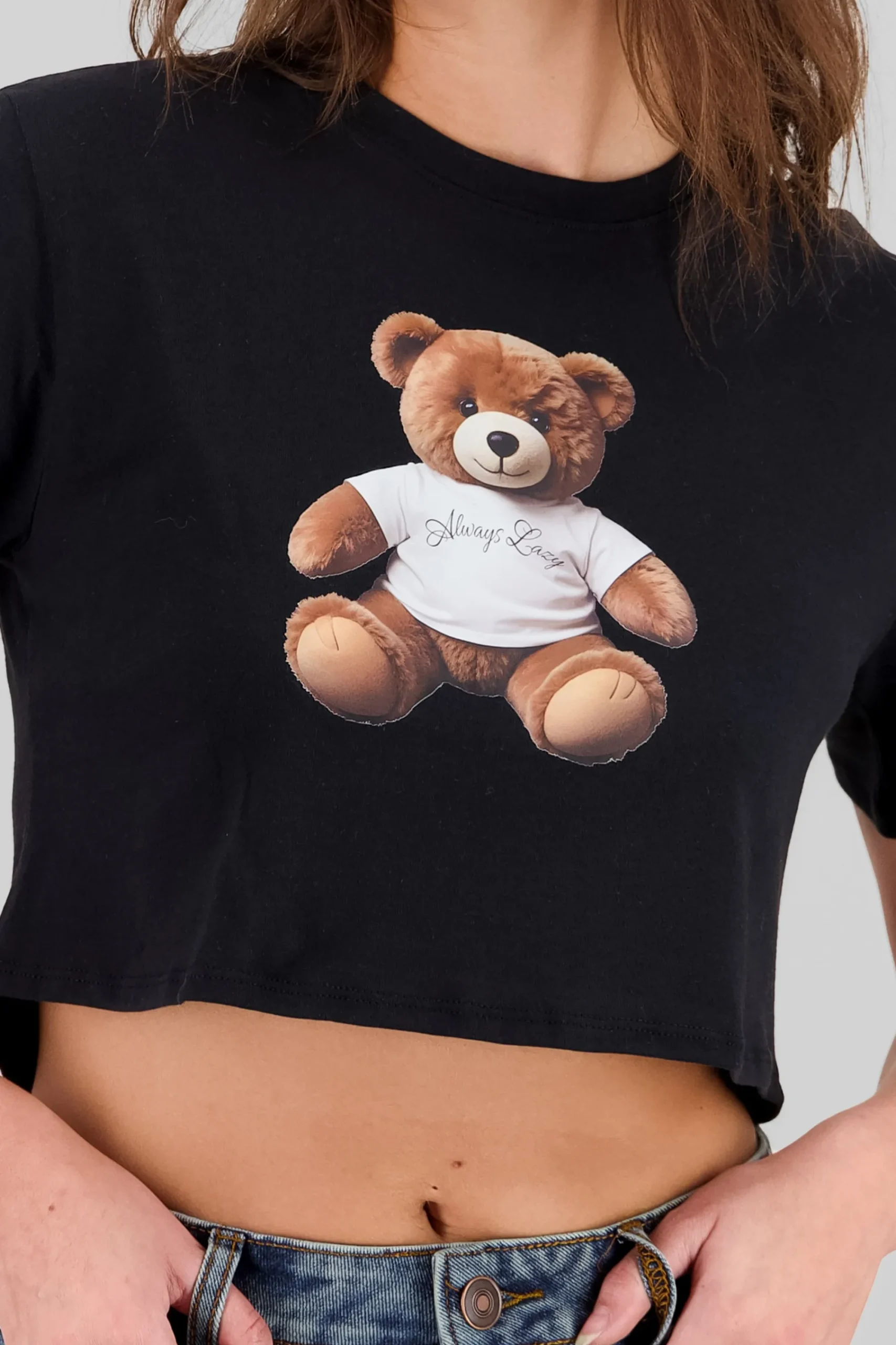 Shasa Always Lazy Bear Print T Shirt