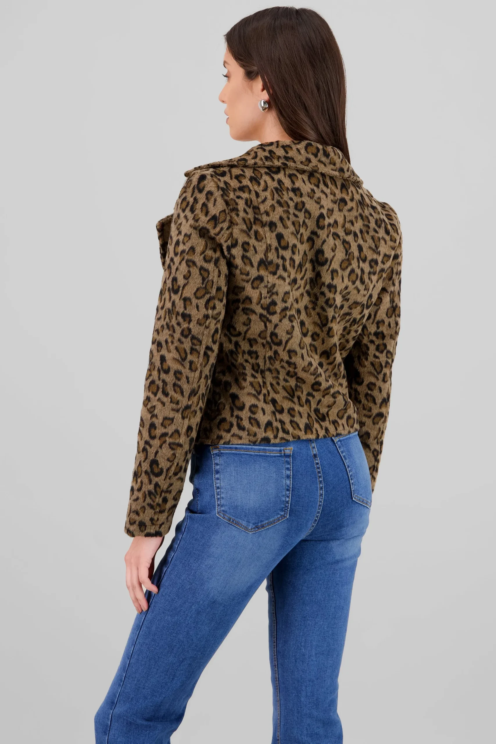Shasa Animal Print Biker Jacket