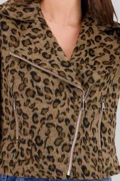 Shasa Animal Print Biker Jacket