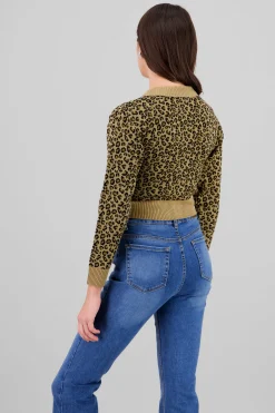 Shasa Animal Print Knit Cardigan