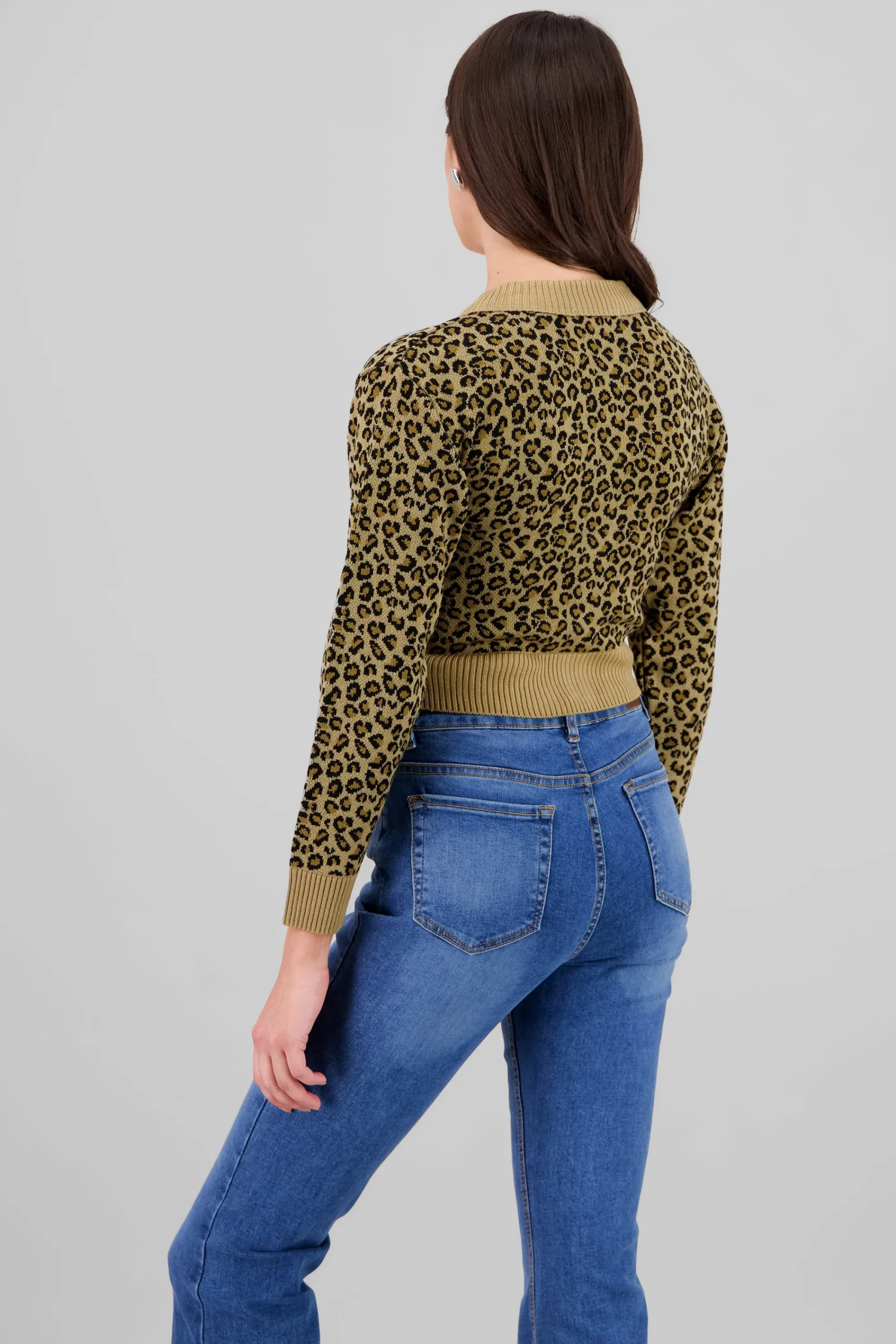 Shasa Animal Print Knit Cardigan
