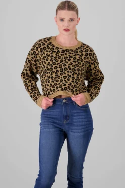 Shasa Animal Print Knit Sweater