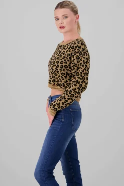 Shasa Animal Print Knit Sweater