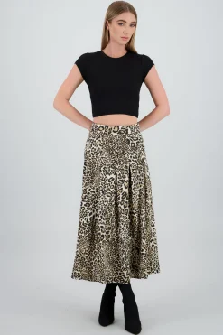Shasa Animal Print Maxi Skirt