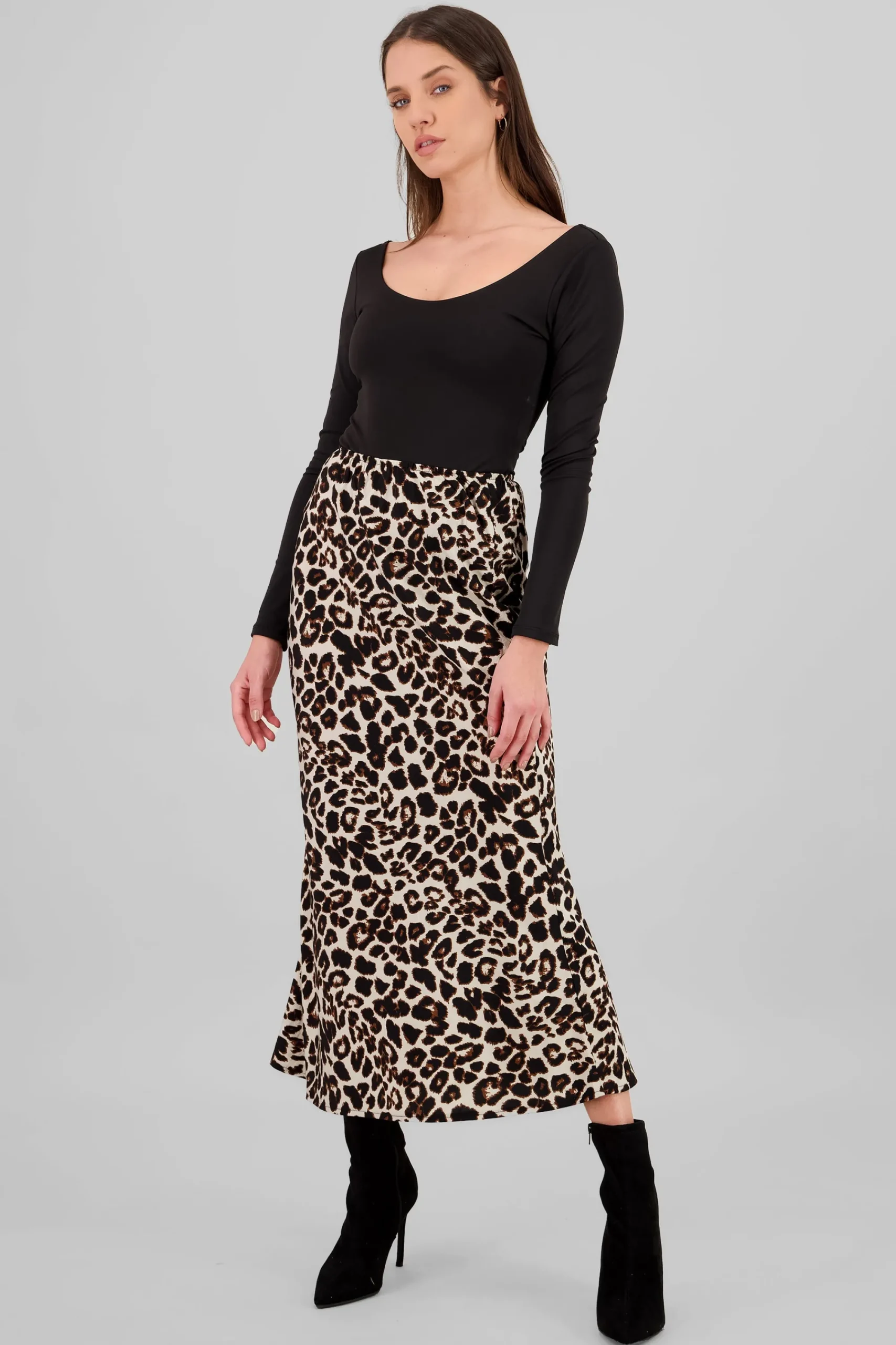 Shasa Animal Print Maxi Skirt