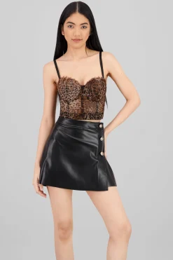 Shasa Animal Print Mesh Corset