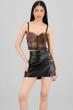 Shasa Animal Print Mesh Corset