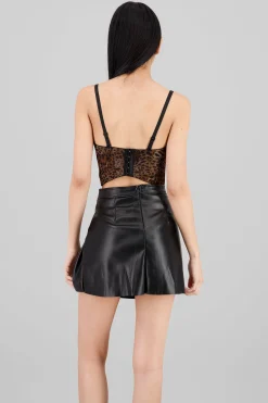 Shasa Animal Print Mesh Corset