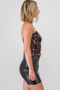 Shasa Animal Print Mesh Top