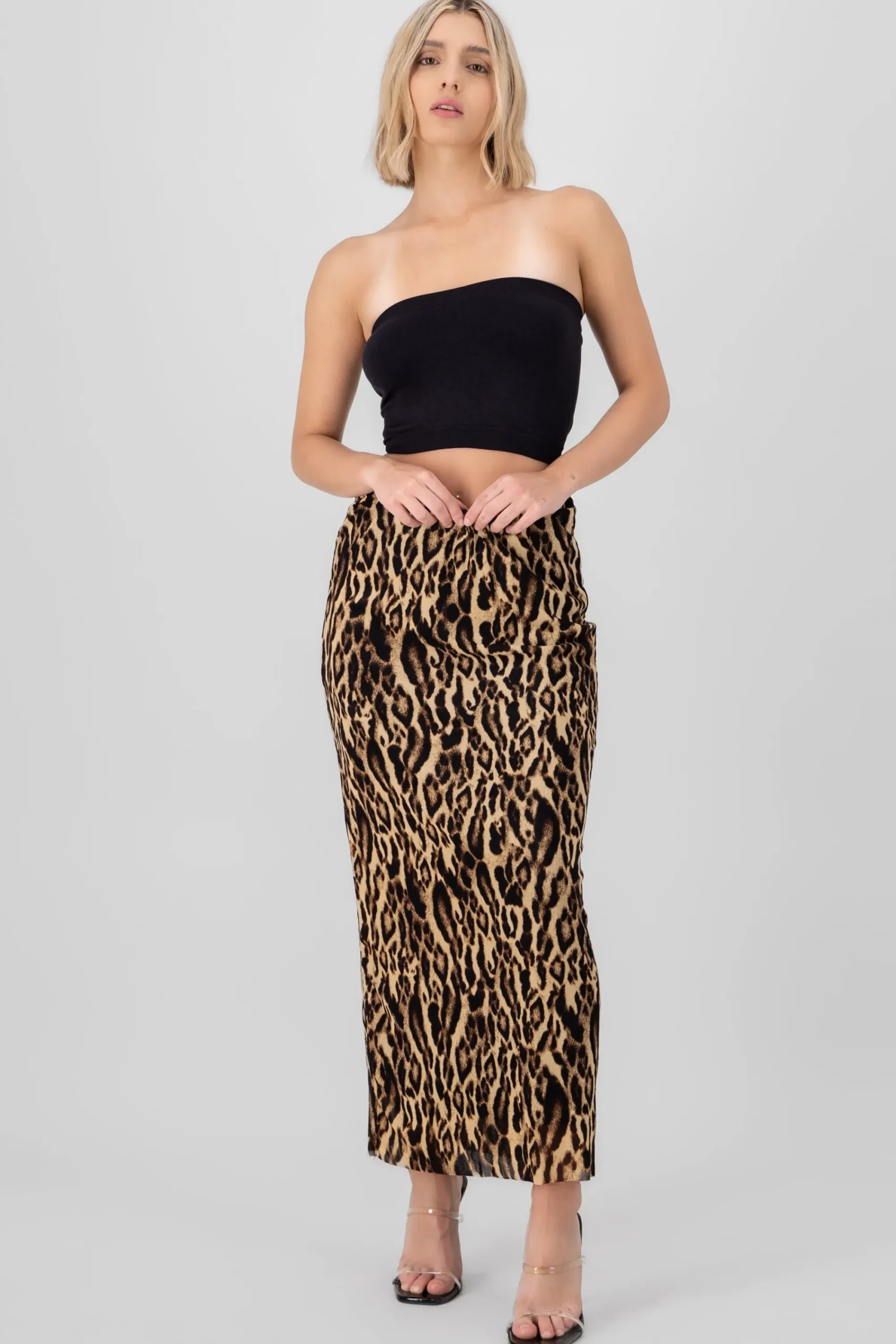 Shasa Animal Print Midi Skirt