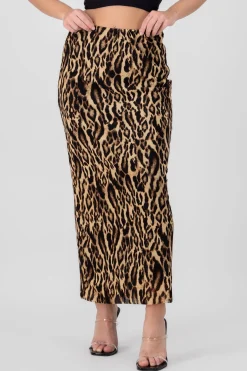 Shasa Animal Print Midi Skirt