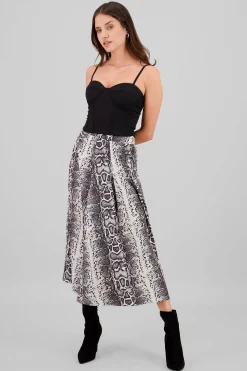 Shasa Animal Print Midi Skirt
