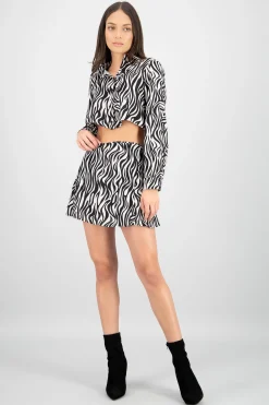 Shasa Animal Print Mini Skirt