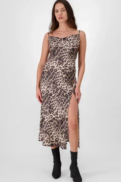 Shasa Animal Print Satin Dress