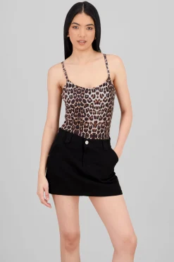 Shasa Animal Print Strap Bodysuit