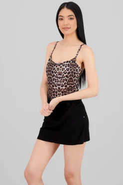 Shasa Animal Print Strap Bodysuit