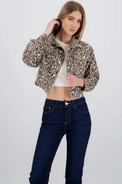 Shasa Animal Print Trucker Jacket