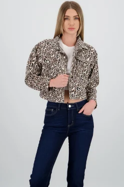 Shasa Animal Print Trucker Jacket