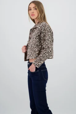 Shasa Animal Print Trucker Jacket