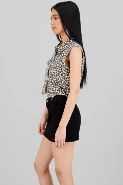 Shasa Animal Print Vest