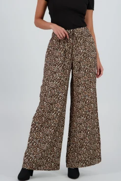 Shasa Animal Print Wide Leg Pants