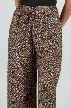 Shasa Animal Print Wide Leg Pants