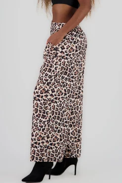 Shasa Animal Print Wide Leg Pants