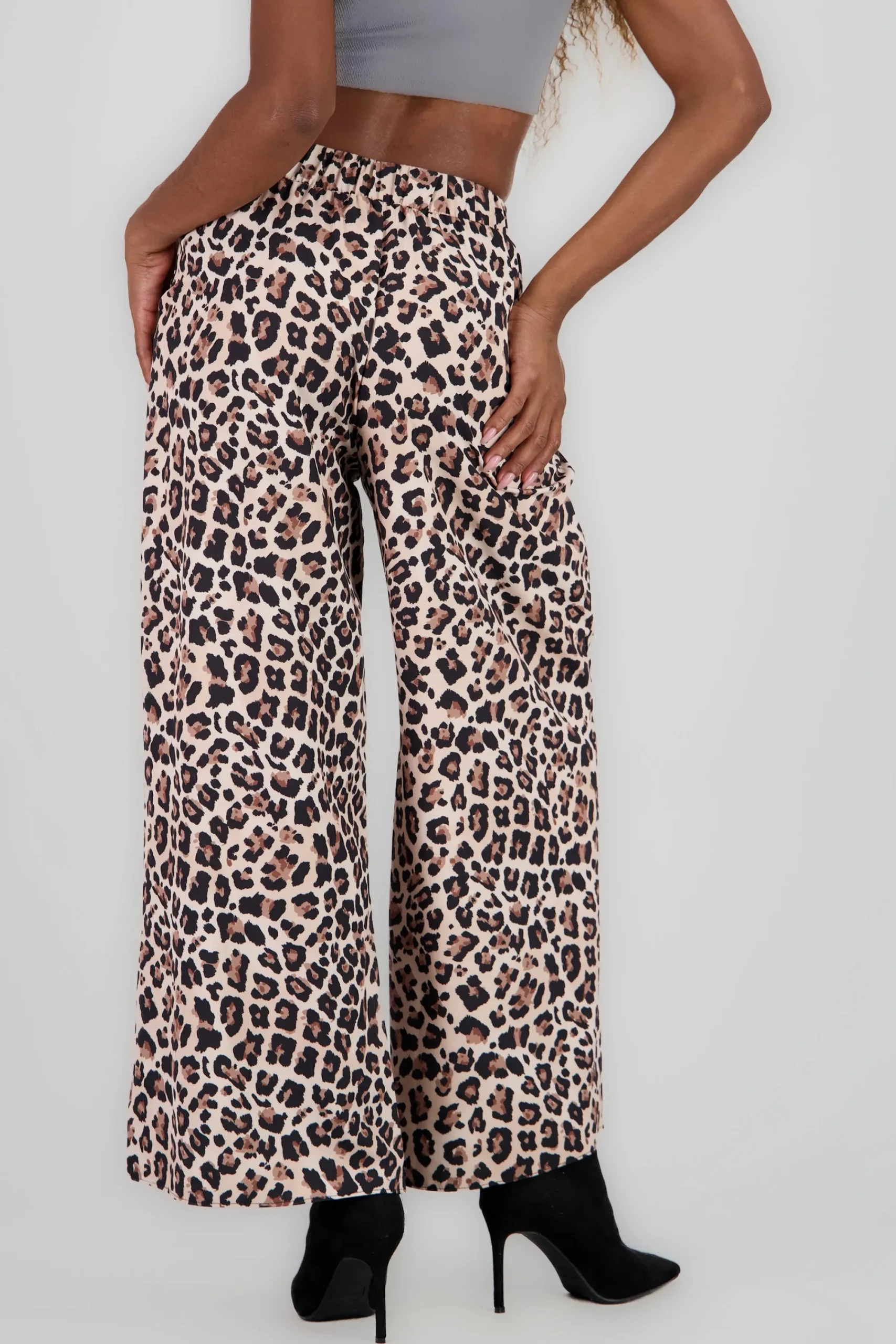 Shasa Animal Print Wide Leg Pants