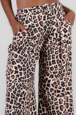 Shasa Animal Print Wide Leg Pants