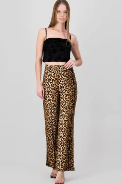 Shasa Animal Print Wide Leg Pants