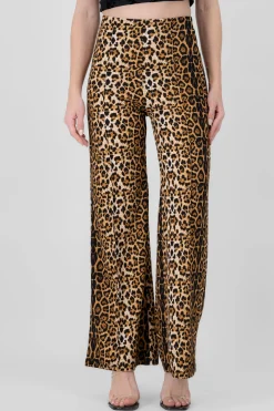 Shasa Animal Print Wide Leg Pants