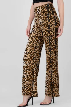 Shasa Animal Print Wide Leg Pants