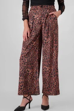 Shasa Animal Print Wide Leg Pants