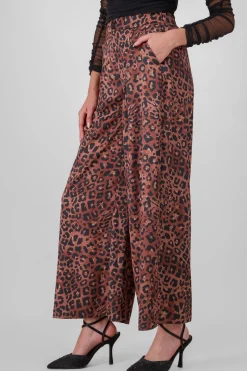 Shasa Animal Print Wide Leg Pants