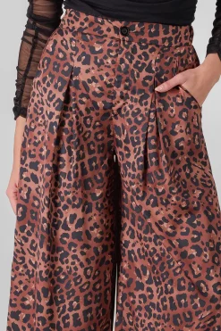 Shasa Animal Print Wide Leg Pants