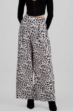 Shasa Animal Print Wide Leg Pants