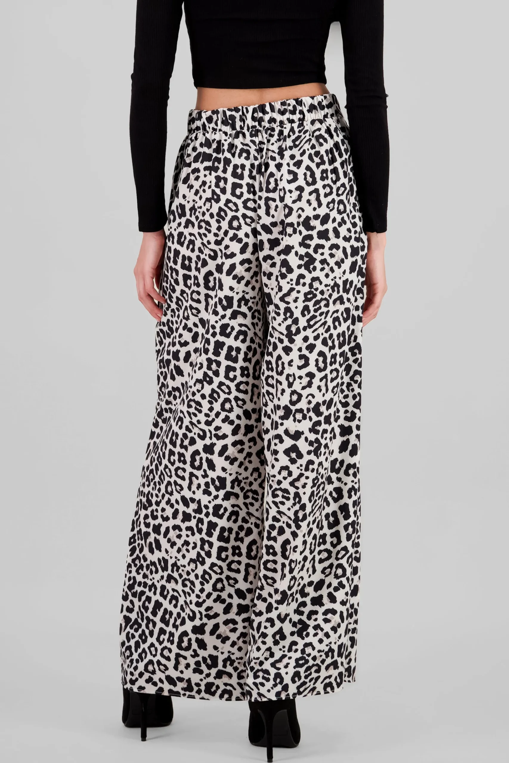 Shasa Animal Print Wide Leg Pants