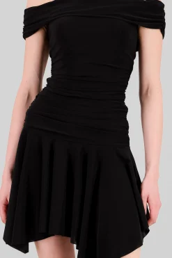 Shasa Asymmetric Off Shoulder Mini Dress
