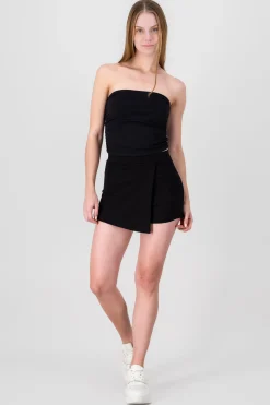 Shasa Asymmetric solid skort