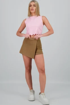 Shasa Asymmetric solid skort