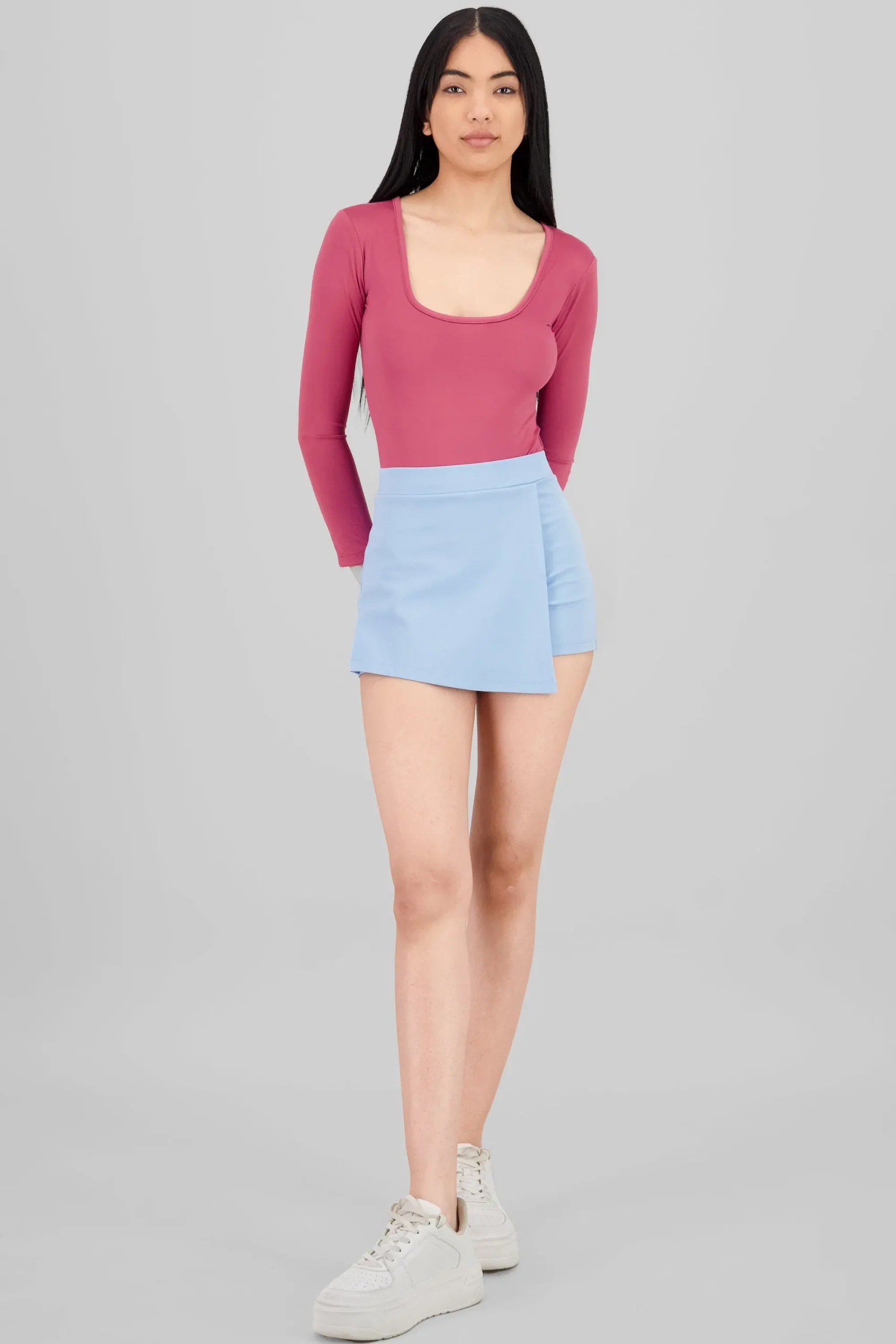 Shasa Asymmetric solid skort