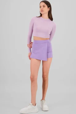 Shasa Asymmetric solid skort