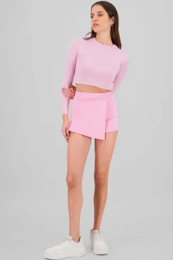 Shasa Asymmetric solid skort