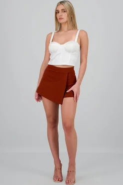 Shasa Asymmetric solid skort