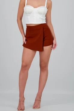 Shasa Asymmetric solid skort