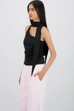 Shasa Asymmetric Top with Neck Detail