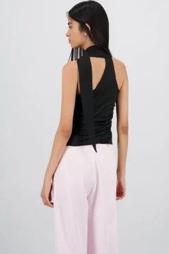 Shasa Asymmetric Top with Neck Detail